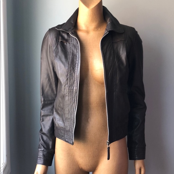 Espresso Brown Leather Jacket - Picture 2 of 8